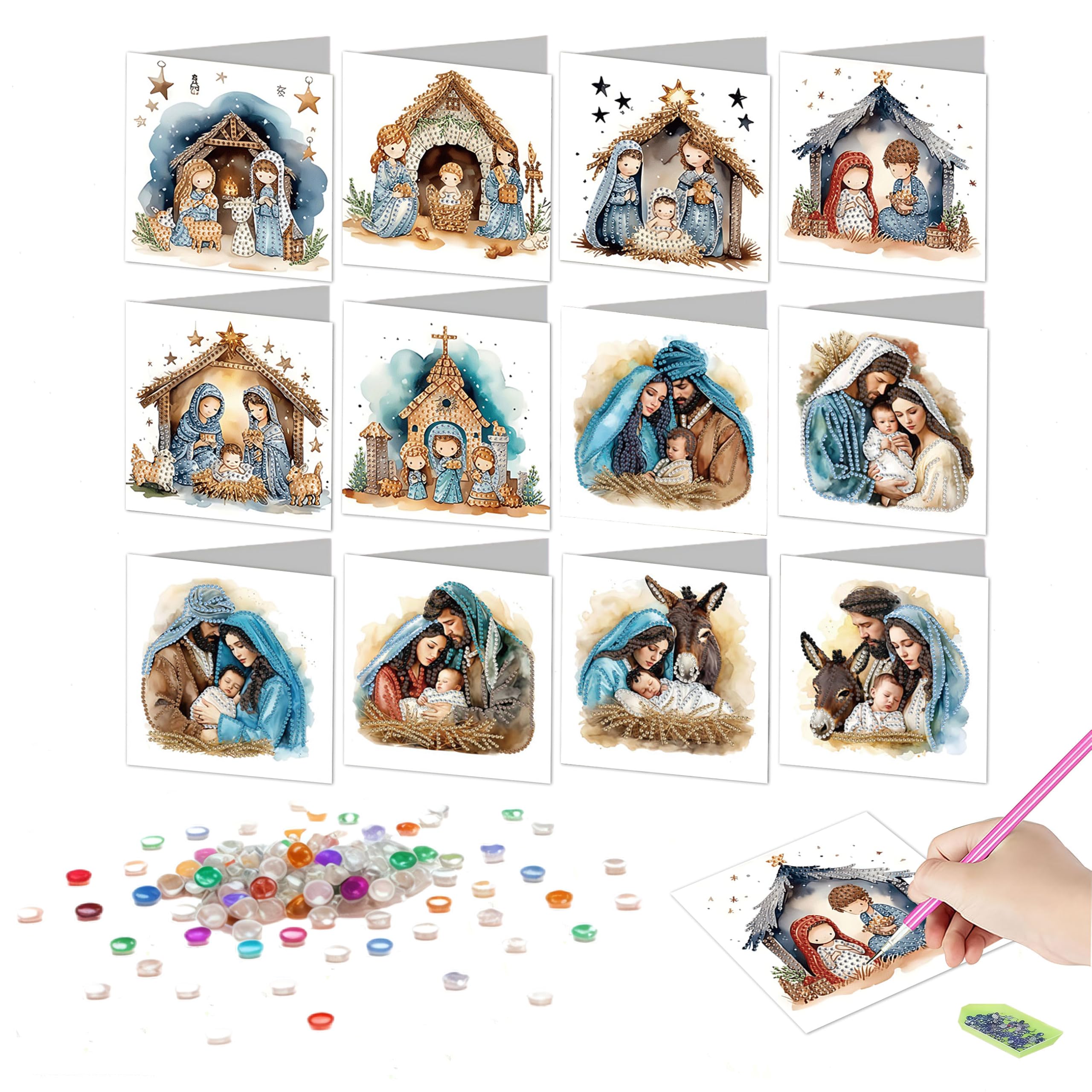 Diamond Art Christmas Cards - DIY Holiday Craft Kits -17