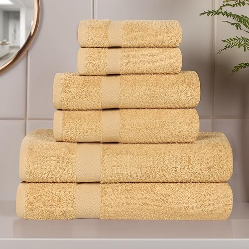 Vista 204 de Superior Juego de toallas de baño de algodón de 2 piezas, toallas grandes para cuerpo, secado rápido, artículos esenciales de baño, baño