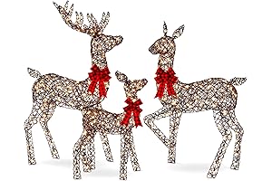 Best Choice Three-Piece Lighted Reindeer Decoration for Your Christmas Celebration