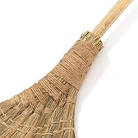 Vista 3 de Escoba suave vietnamita natural, escoba hecha a mano, escoba de bruja de bambú, 57.08 pulgadas de largo, 19.69 pulgadas de ancho