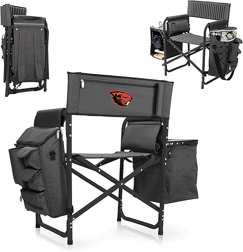 PICNIC TIME NCAA Oregon State Beavers Fusion - Silla de camping con mesa auxiliar y enfriador suave, silla de playa para adultos, silla de césped