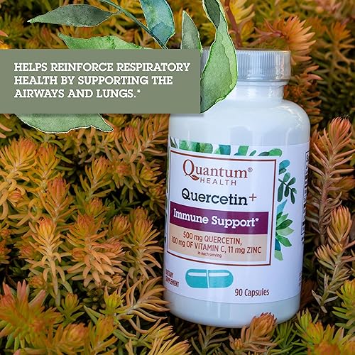 Miniatura 4 de Quantum Health Quercetin+ 500mg Potente suplemento de apoyo inmunológico con zinc 11 mg y vitamina C 100 mg  Complejo de refuerzo de inmunidad