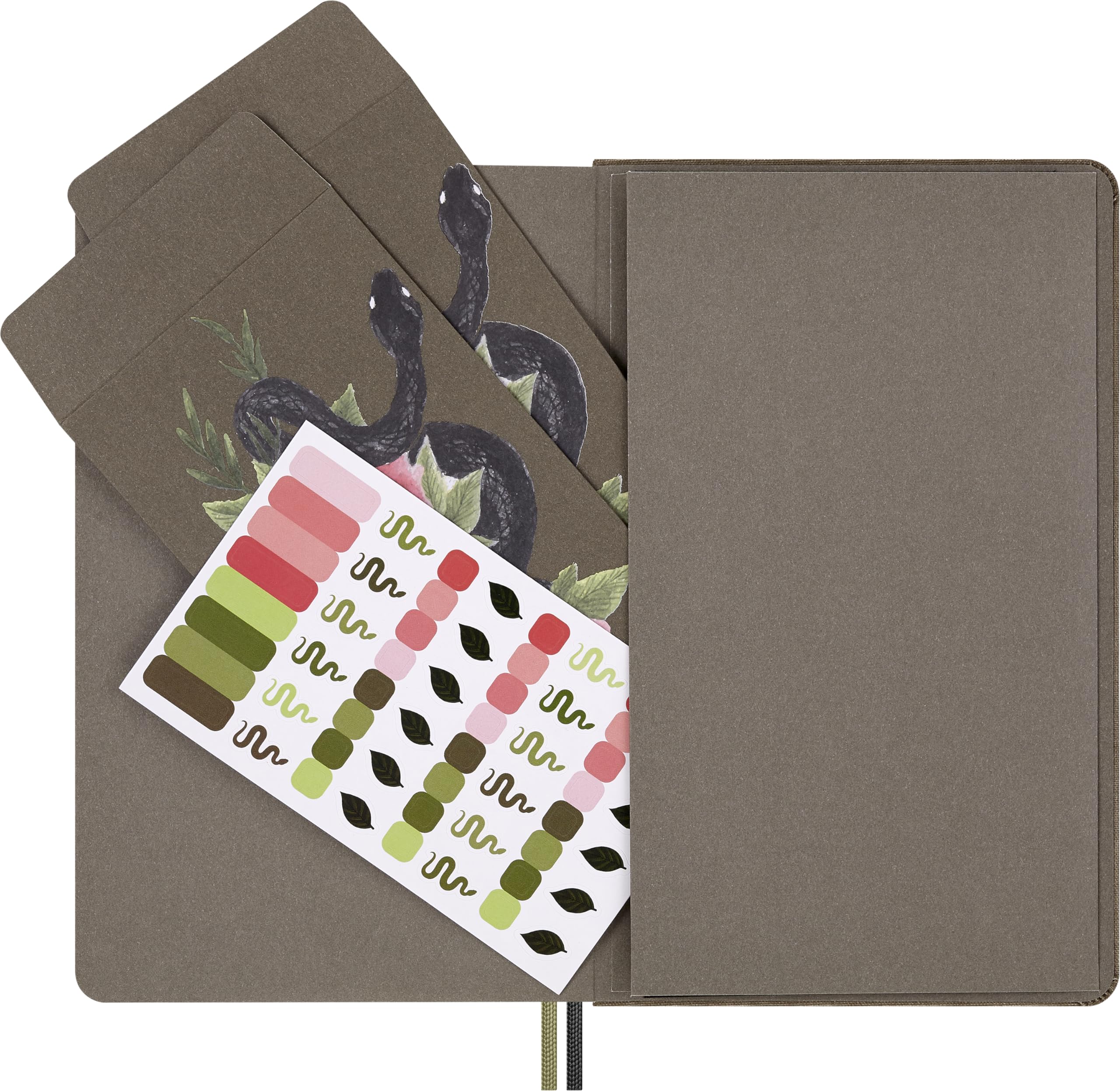 Moleskine Cofanetto da Collezione Anno Del Serpente, con Taccuino Large A Righe, Penna A Sfera Kaweco Nera, Adesivi e Buste Portafortuna in Scatola Riutilizzabile, Collezione Anno del Serpente