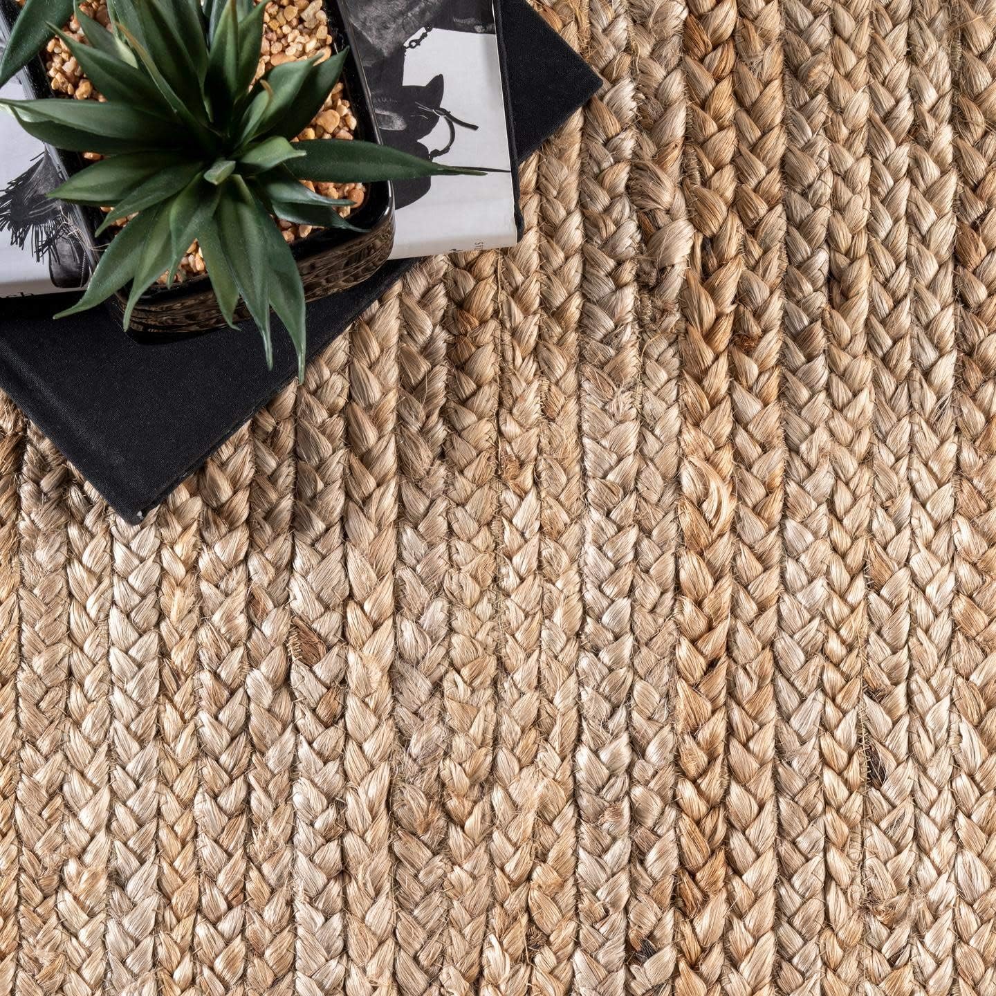 Alfombra india de yute natural trenzada hecha a mano, alfombra de yute, sala de estar, alfombra de yute para sala de estar, tamaño: 180 cm x 270 cm
