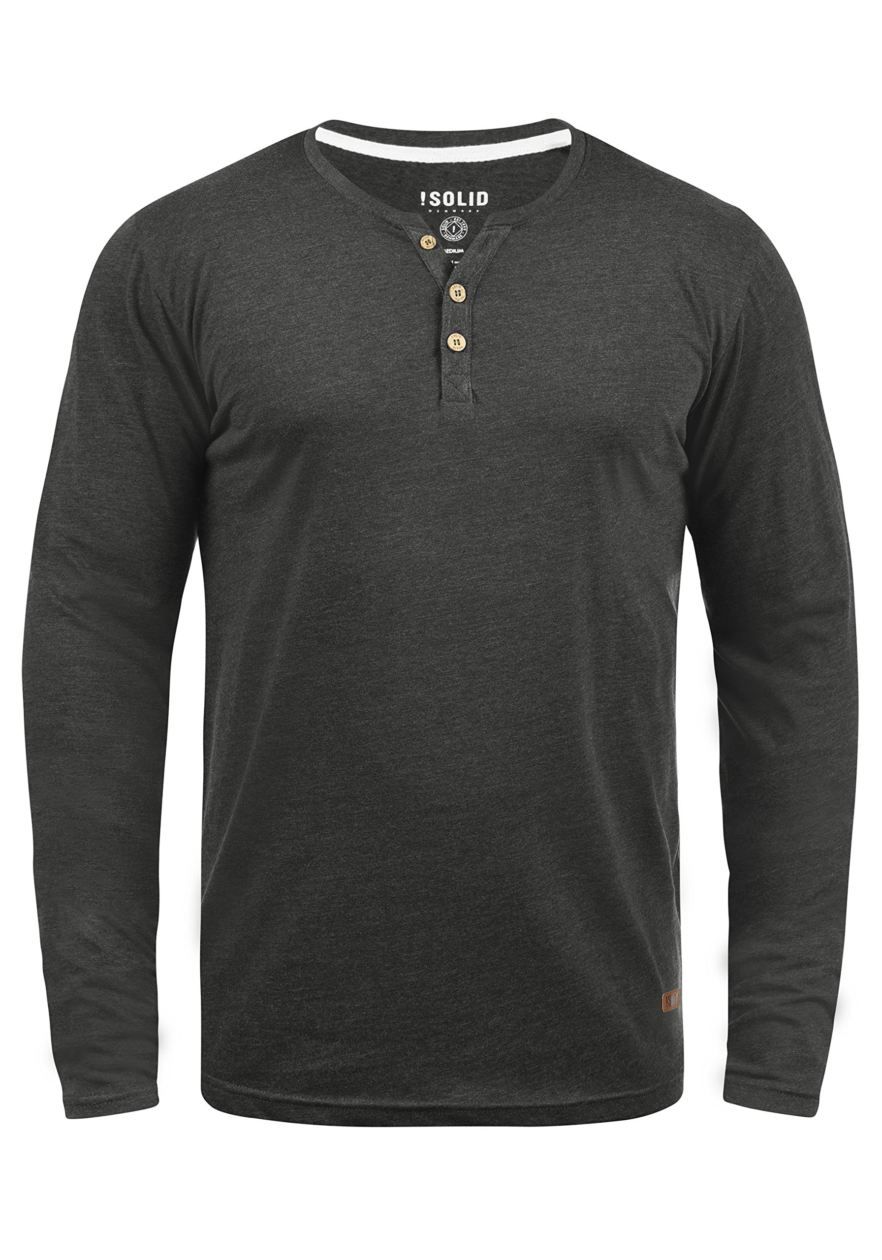 !Solid SDVolko Herren Longsleeve Langarmshirt Shirt mit Grandad-Ausschnitt Baumwollmischung Regular fit