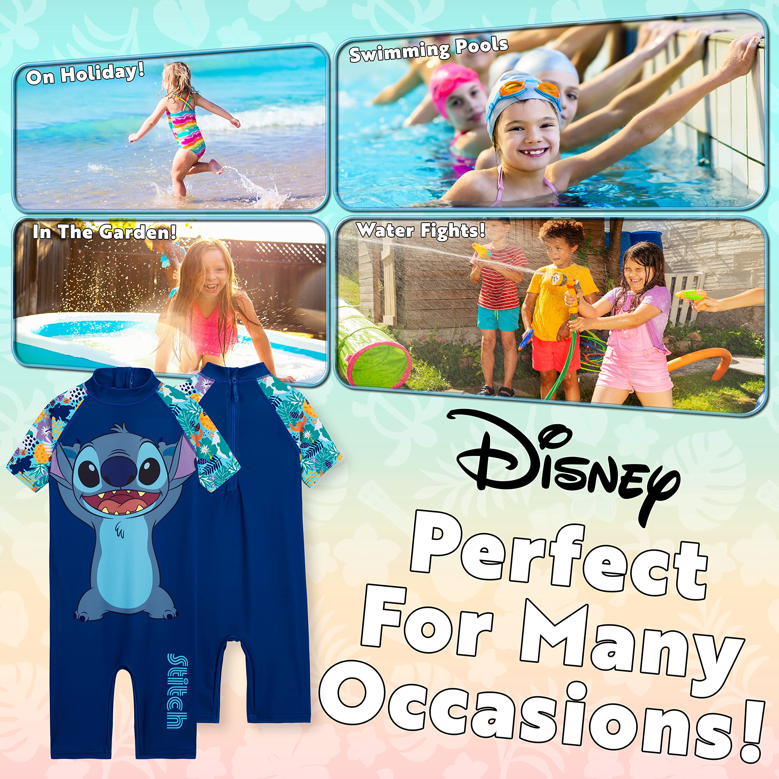 Disney Maillot de Bain Fille, 1 Pièce Combinaison Natation Maillot de Bain