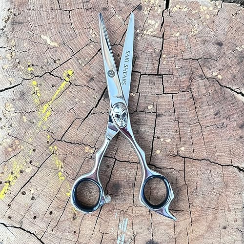 Miniatura 6 de Saki Tachi - Tijeras de peluquería con tornillo de calavera, tijeras profesionales de peluquería de 6 pulgadas para hombres, acero japonés