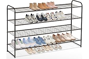 AOODA 4 Tier Long Shoe Organizer for Closet: Tidy Storage Solution