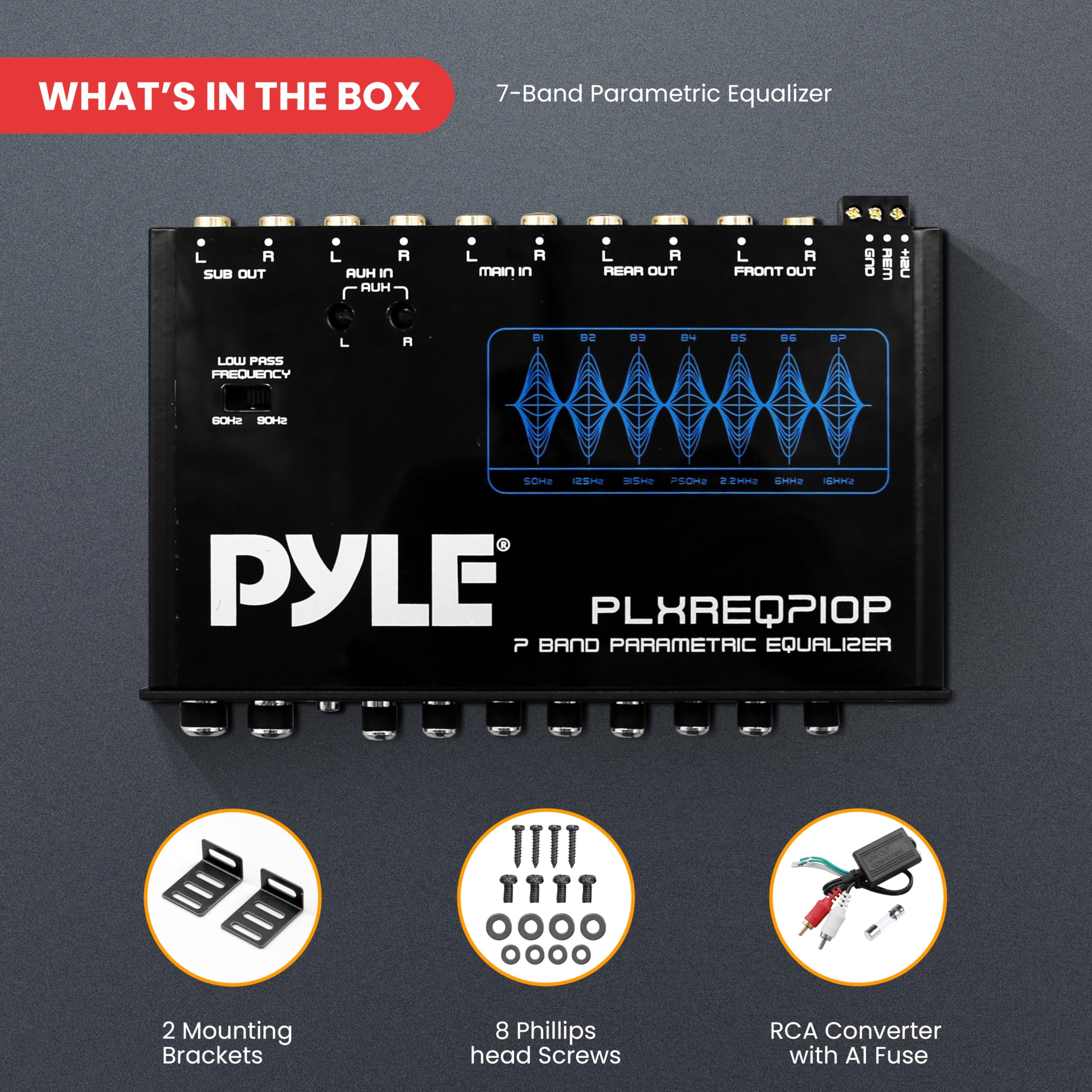 Amazon | Pyle 7バンドカーオーディオグラフィックイコライザー - 7