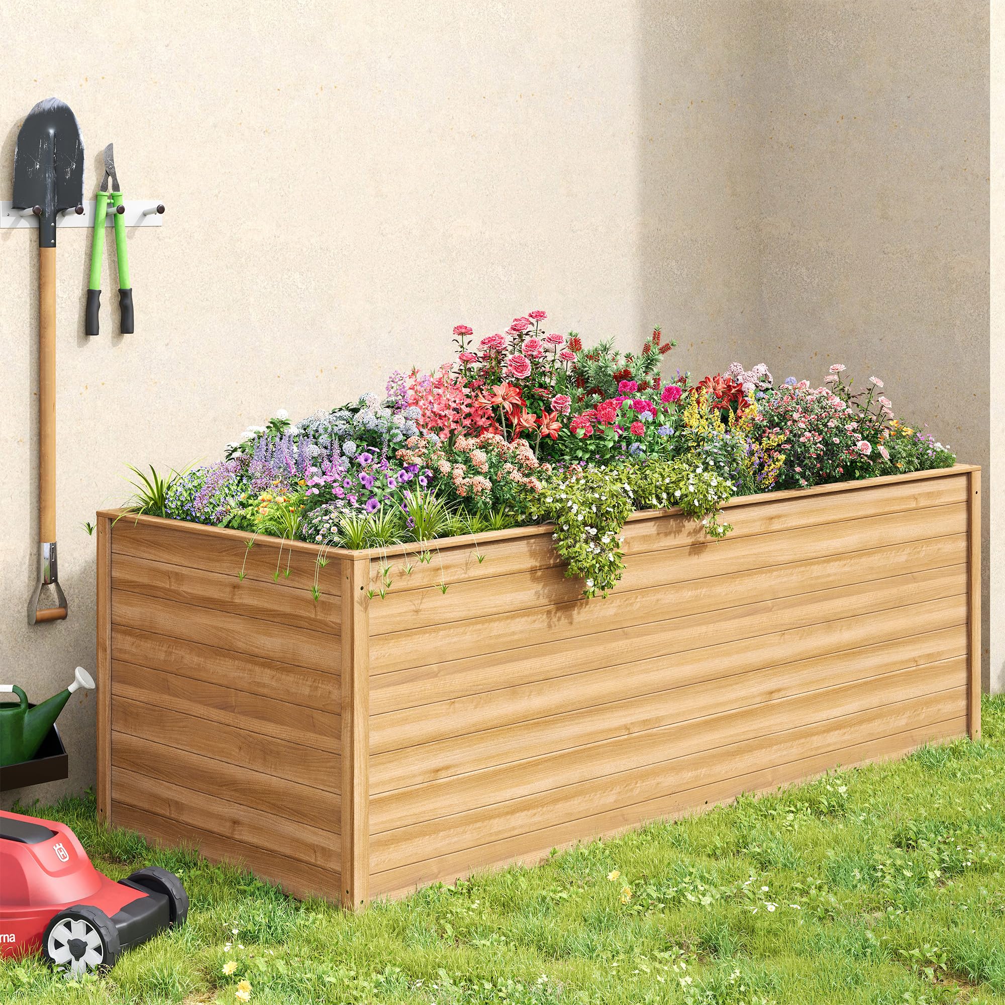 UDPATIO Hochbeet Holz für Garten 240x88x80cm Holzhochbeet zum Bepflanzen von Gemüse & Kräutern Pflanzbeet Pflanzkasten Gemüsebeet für Balkon