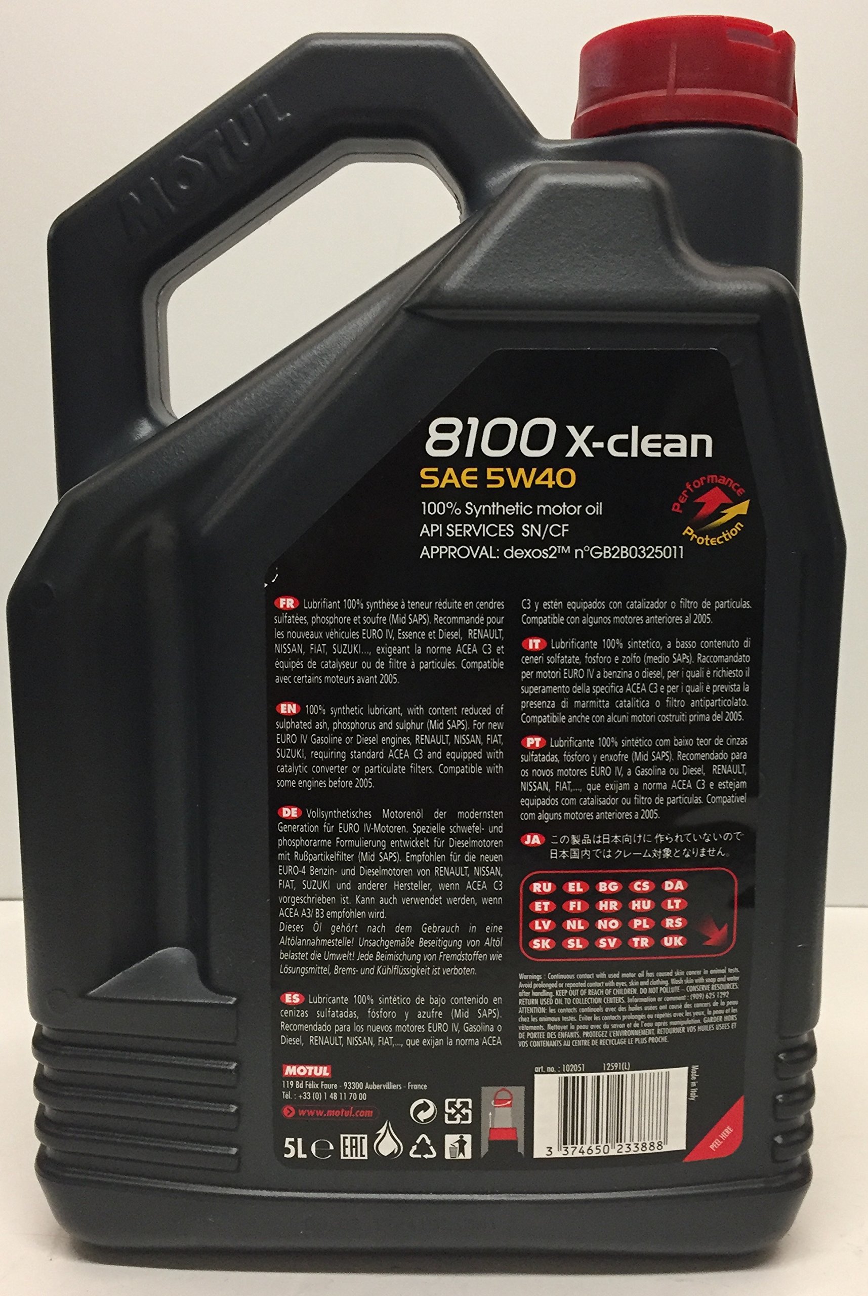 Aceite Motor Motul 8100 X-Clean Acea C3 5 W-40, 10 L
