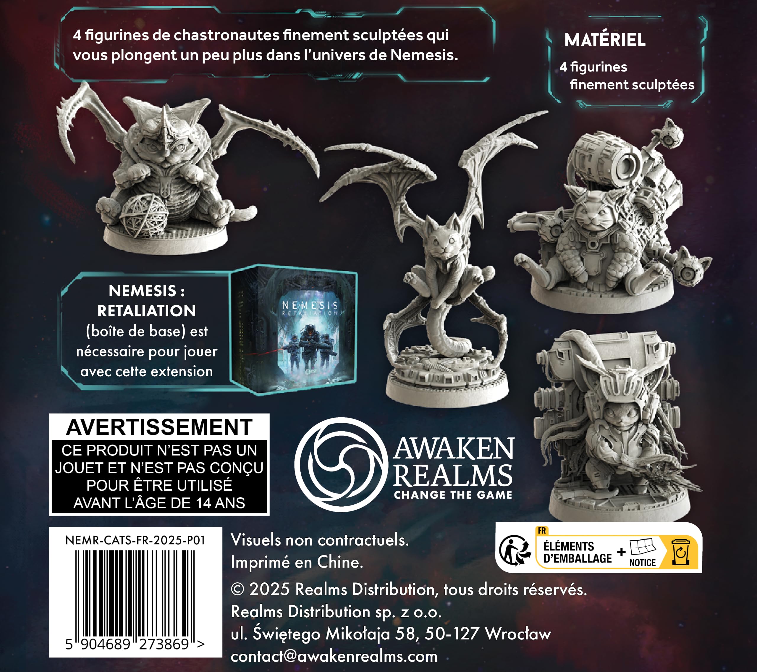Awaken Realms | Nemesis Retaliation: Spacecats | Accessorio Miniature | 1-5 Giocatori | 120 Minuti
