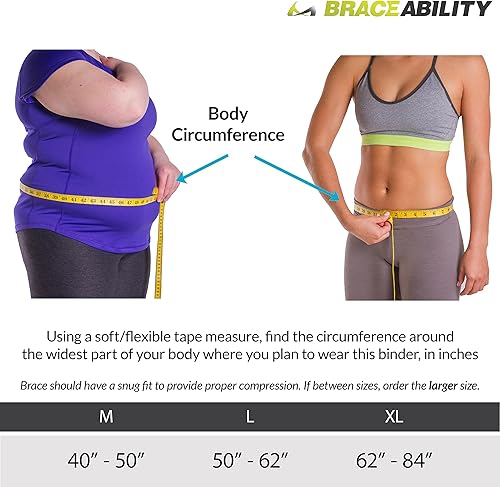 Miniatura 2 de BraceAbility Envoltura abdominal de tamaño extra grande Carpeta de compresión para adelgazar aplanar y apretar el estómago Blanco M