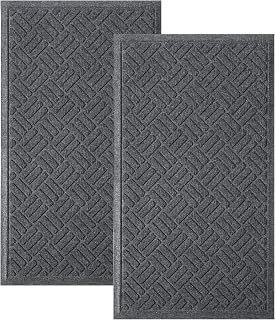 MATALL 2 Pack Front Door Mats 29.5x17.5in Indoor Outdoor Welcome Doormat Absorbent Water Draining Heavy Duty Entryway Rug