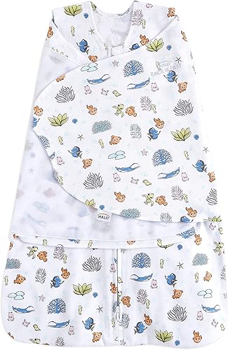 Miniatura 10 de HALO Saco de dormir con manta de arropar, manta de poner de ajustable en 3 direcciones 100% de algodón, Color azul de bebé, talla Recién Nacido