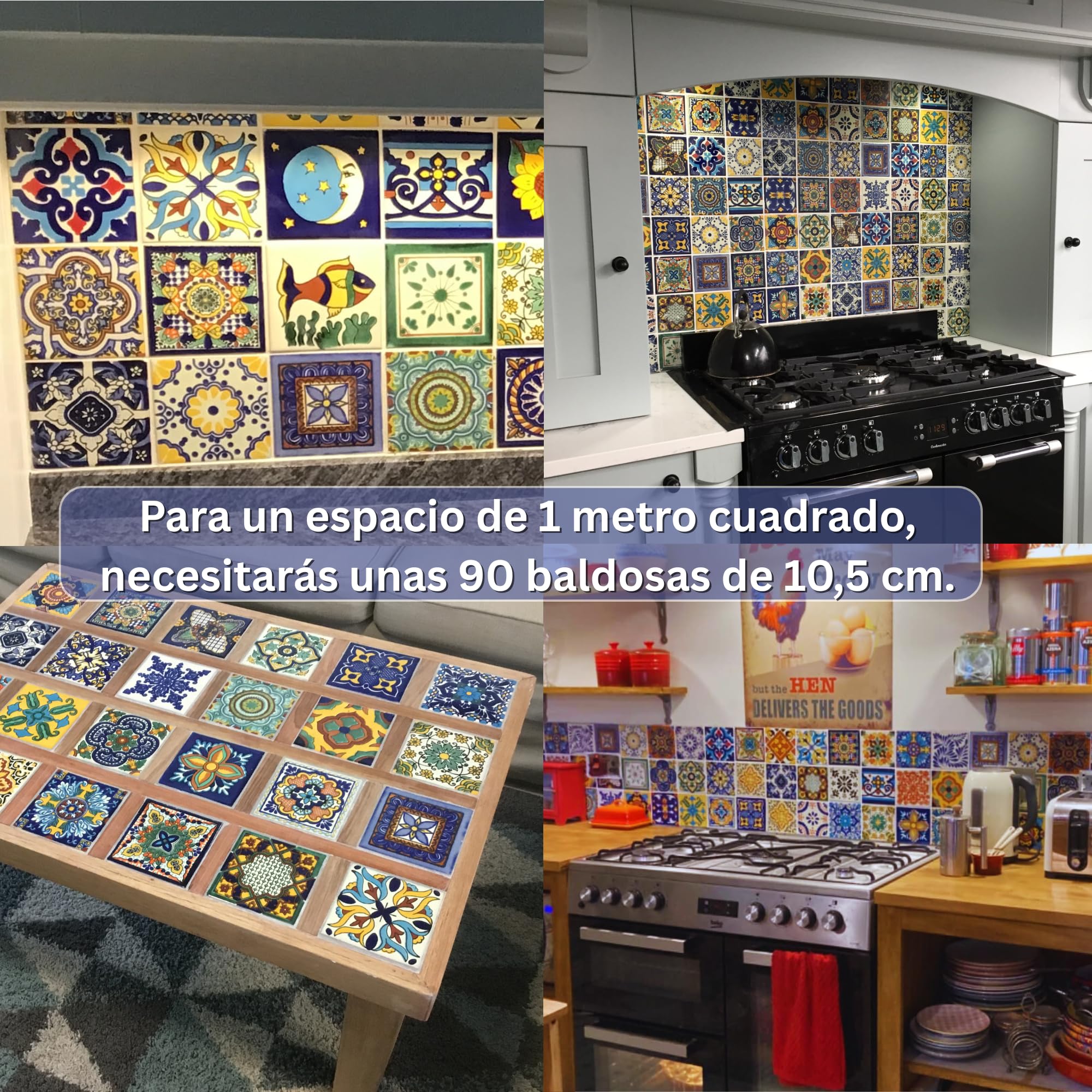 Tumia LAC Azulejos Mexicanos Artesanales de Talavera de 10.5cm