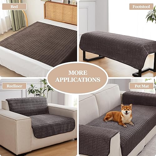 Miniatura 4 de Fundas de sofá, fundas de asiento de sofá, 33 x 70 pulgadas, tapete antideslizante para perro, manta para sofá, silla, sillón reclinable, cama,