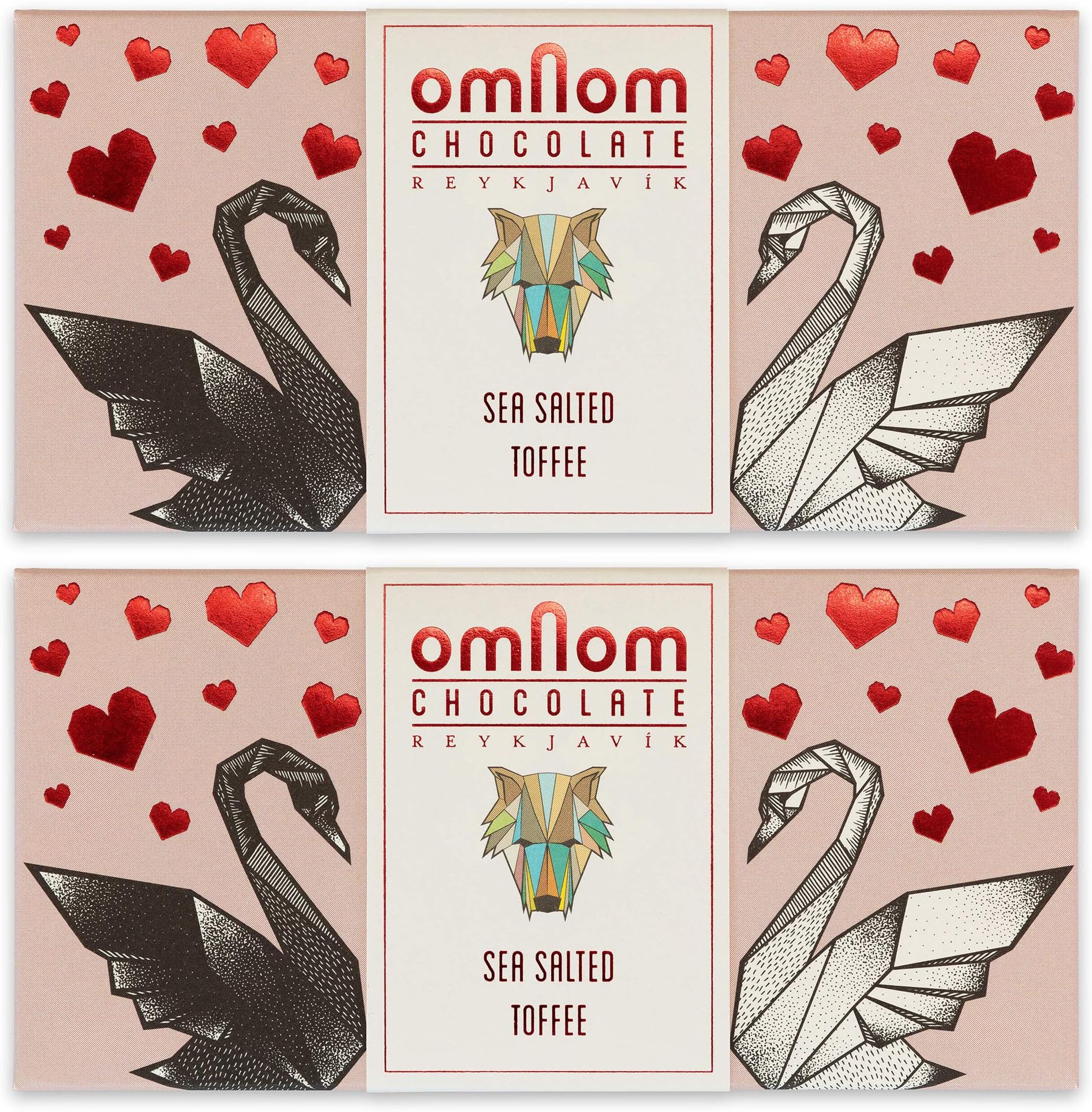 OmNom Toffee + Sea Salt | Icelandic Bean To Bar Chocolate by OMNOM CHOCOLATE REYKJAVIK | 2 x 60g Bar