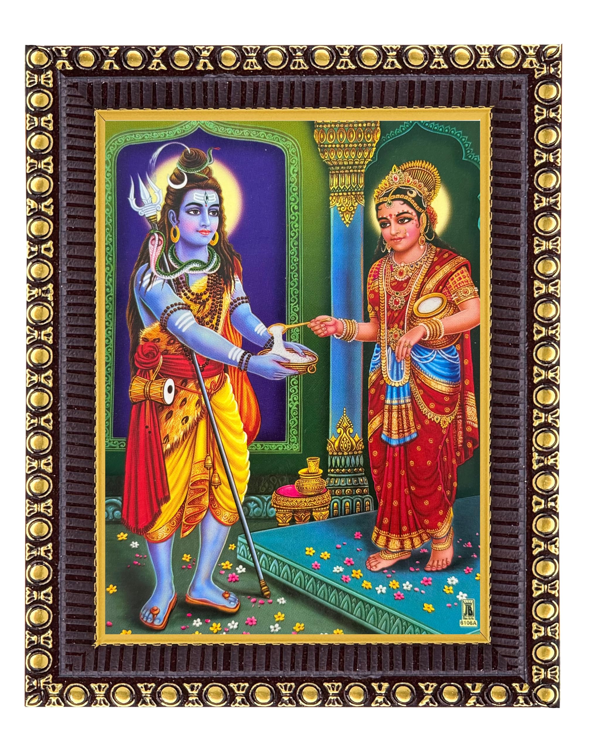 Koshtak Maa Annapurna Devi With Shiva Photo Frame With Glossy Lamination On Poster With Golden Frame For Puja Room/Temple/Wall Hanging/Gift/Home Decor/Worship Size 20cm x 15cm…..-image-10