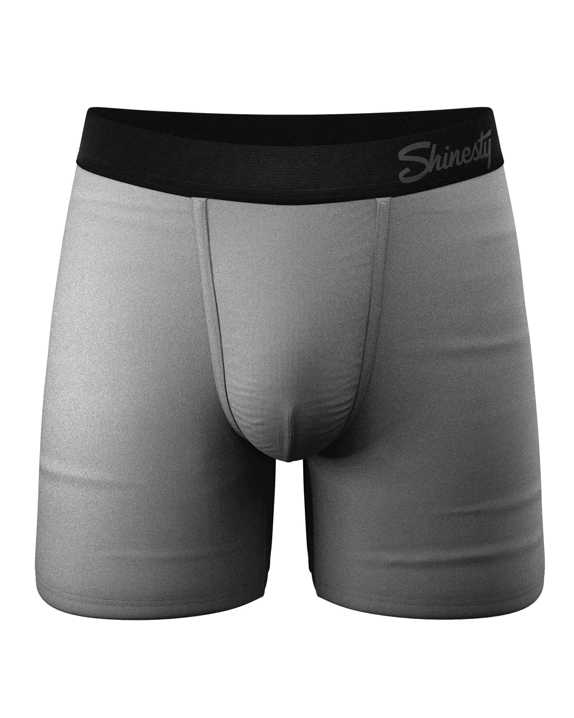 Shinesty Hammock Support Mens Boxer Briefs | Bulge Enhancing Underwear Flyless | Anti-Chafing, Moisture Wicking, Scrotal Support, Grey, M