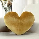 16 Pink Heart Oreiller décoratif pour Couch Bed Room Decor.Coeur en forme, doux Faux Fur, Esthetic Room Demor pour chambre à coucher salon, vacances et cadeau de la Saint-Valentin pour les filles