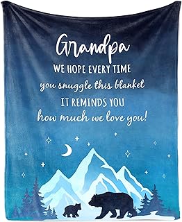 Julazy Grandpa Fathers Day Blanket 60"x50", Gifts for Grandpa from Granddaughter Grandson, Grandpa Gifts from Grandchildren, Best Granddad Present, Great Grandfather Gift Ideas Throw Blankets