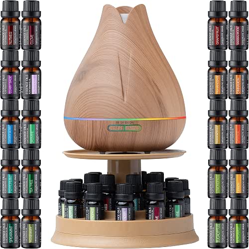 Aromatherapy Essential Oil Diffuser Gift Set with 20 Oils and
