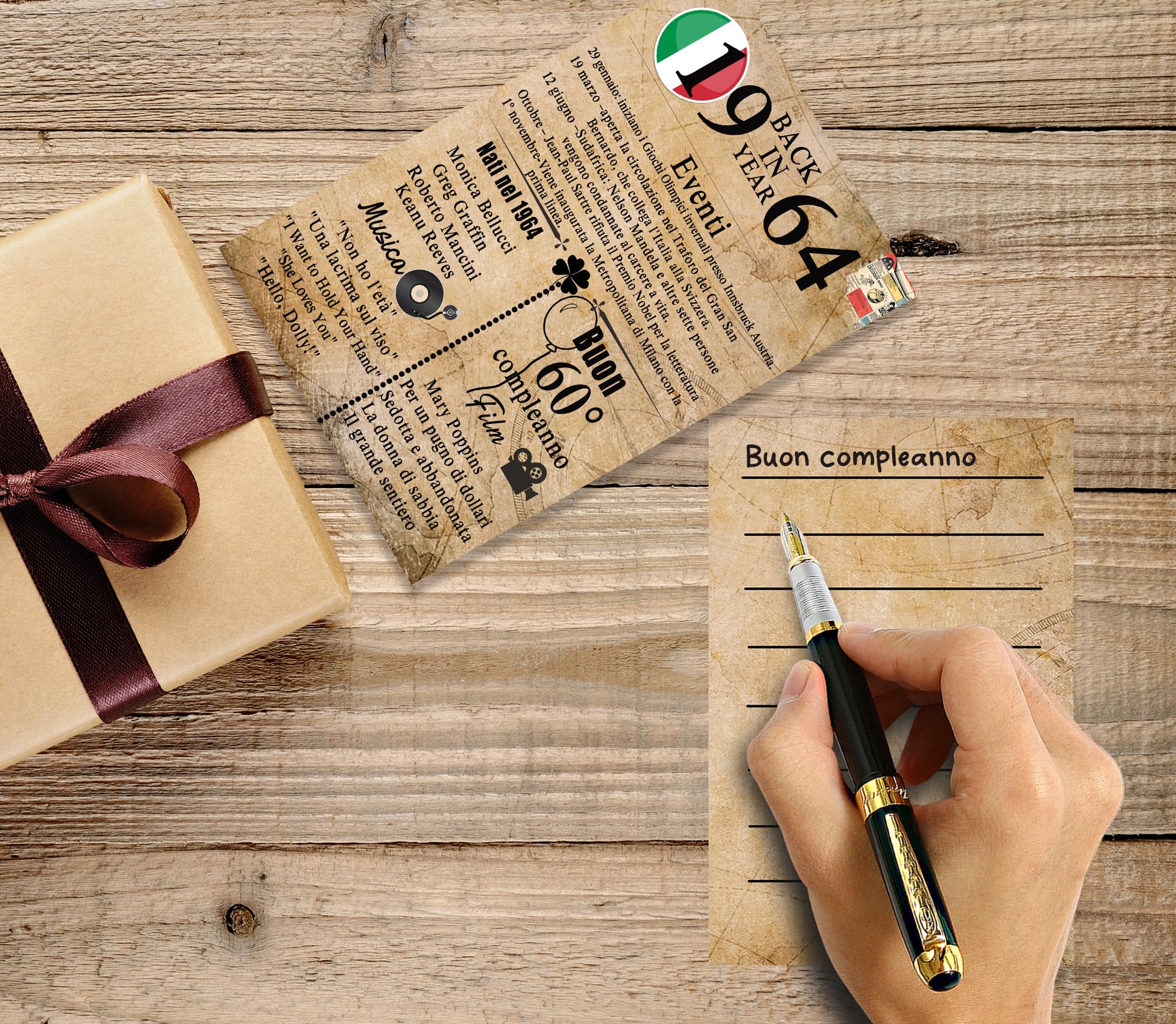 Grazie! 60 Anni – ICH darf Das, Cartello in plastica – Regalo per 60° Compleanno, Idea Regalo di Compleanno Sessanta, Decorazione di