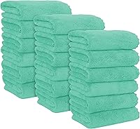 Vista 18 de MOONQUEEN paquete de 6 toallas de mano de alta calidad, de secado rápido, toallas de microfibra de terciopelo coral muy absorbentes, para hotel