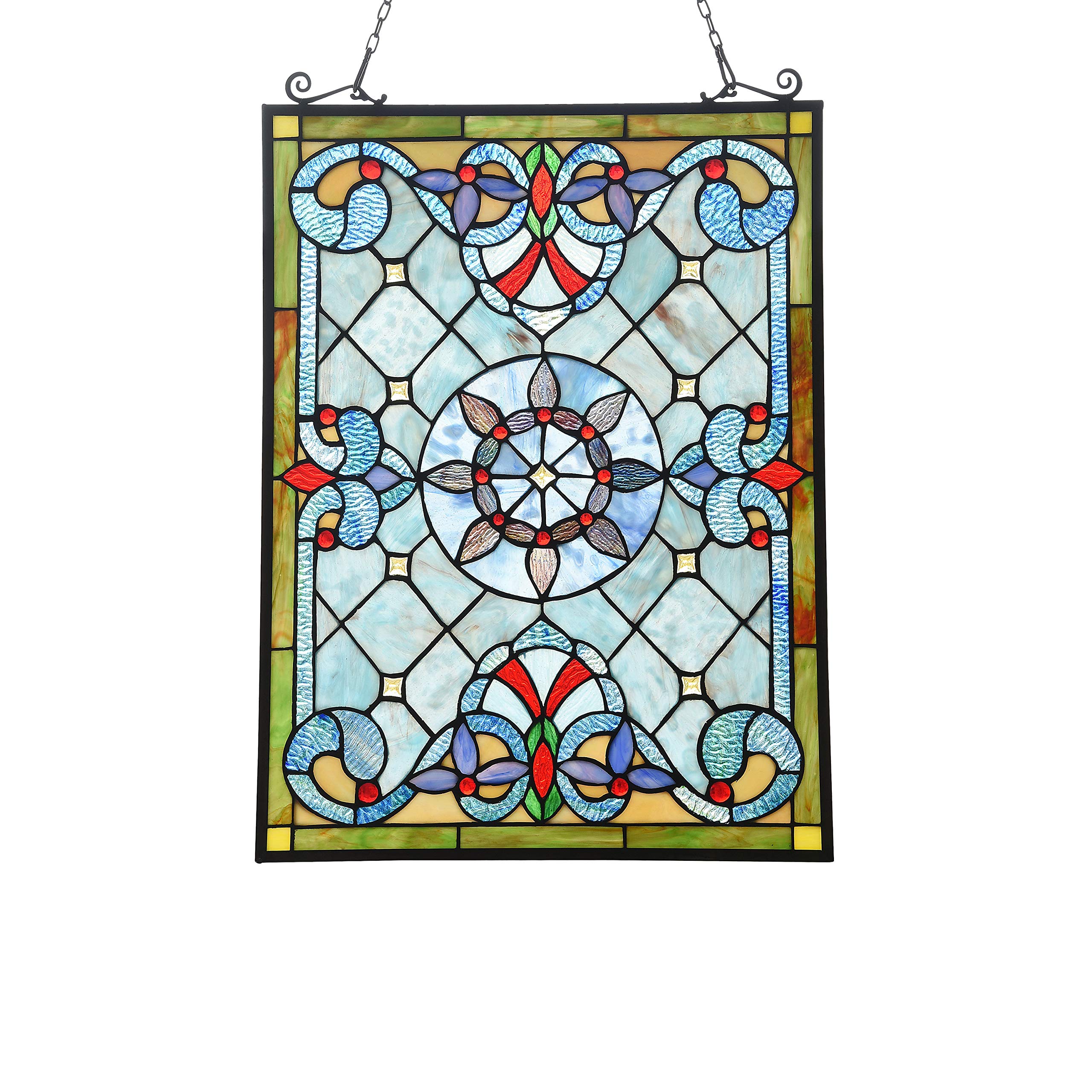RADIANCE goods Tiffany-Style Victorian Design Window Panel 18