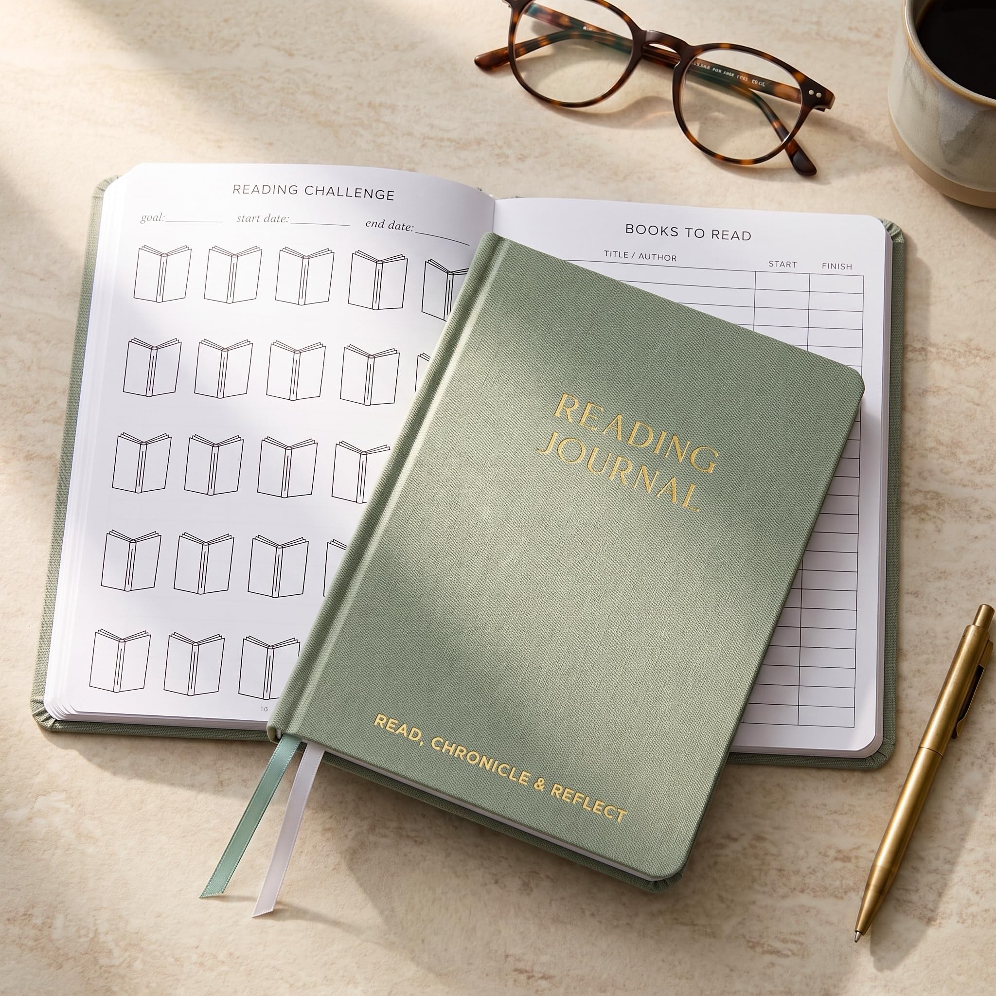 Beautiful Reading Journal for Book Lovers - Linen Hard Cover Book Makes a Great Gift for Readers - The Perfect Tracker Book with Reading Log & Review Pages For Keeping Notes on Your Favorite Books