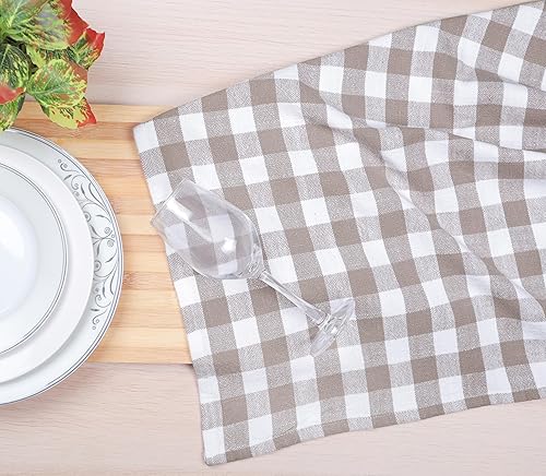 Miniatura 3 de AMOUR INFINI Buffalo - Juego de 4 paños de cocina de algodón flameado de gran tamaño, paños de cocina para limpiar y secar platos (beige, 28 x 20