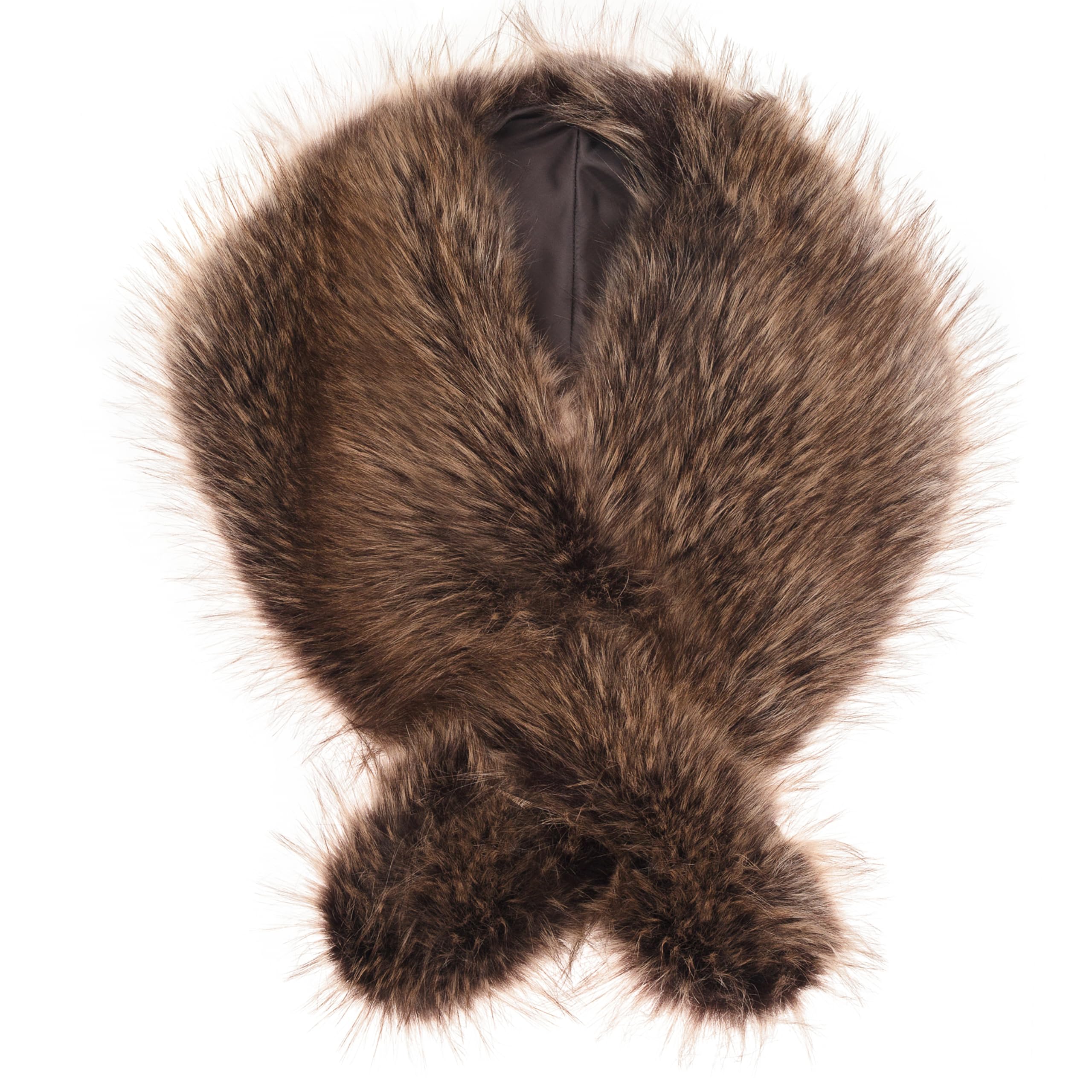 Futrzane Women's Brown Classic Classic Shawl - Faux Fur Stoles Wraps For - Large Fake Fur Scarf (Brown Classic)