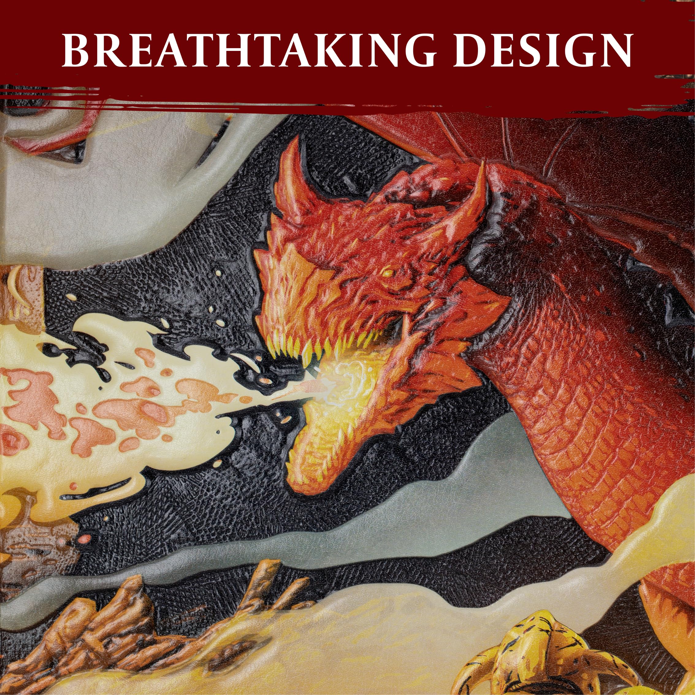 DND DM Screen 5e - D&D Dungeon Master Screen 3D sztuczna skóra z konfigurowalnymi wkładkami - Dungeons and Dragons GM / Game Master akcesoria jako prezent dla mężczyzny lub kobiety. Ukryj swoje rzuty