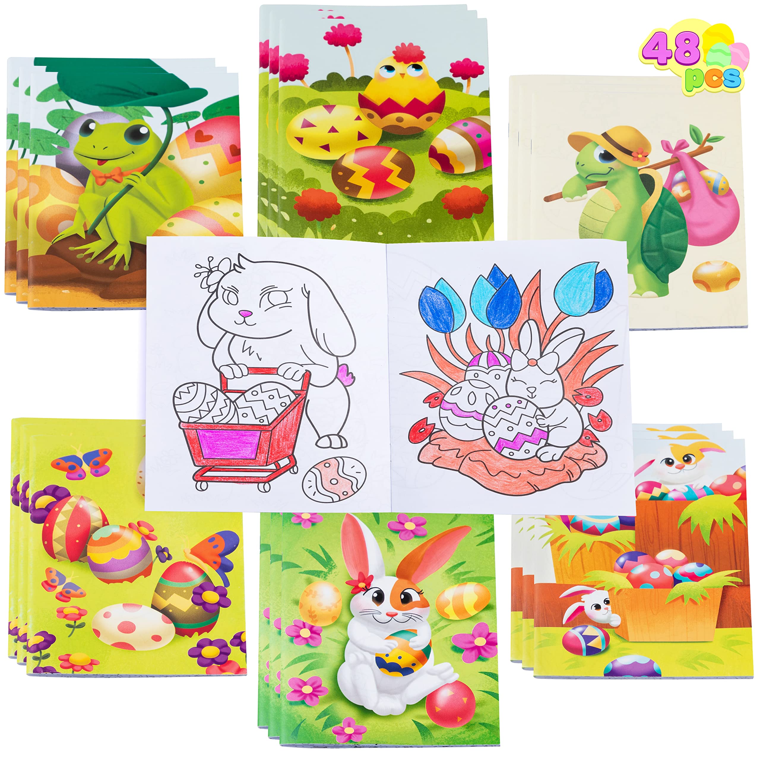 Photo 1 of 48 Pcs Easter Coloring Books 5”x7.2“ for Kids Classroom Activity Supplies, Egg Basket Stuffer Gifts, Easter Themed Party Favors Decorations, Easter Activity Books