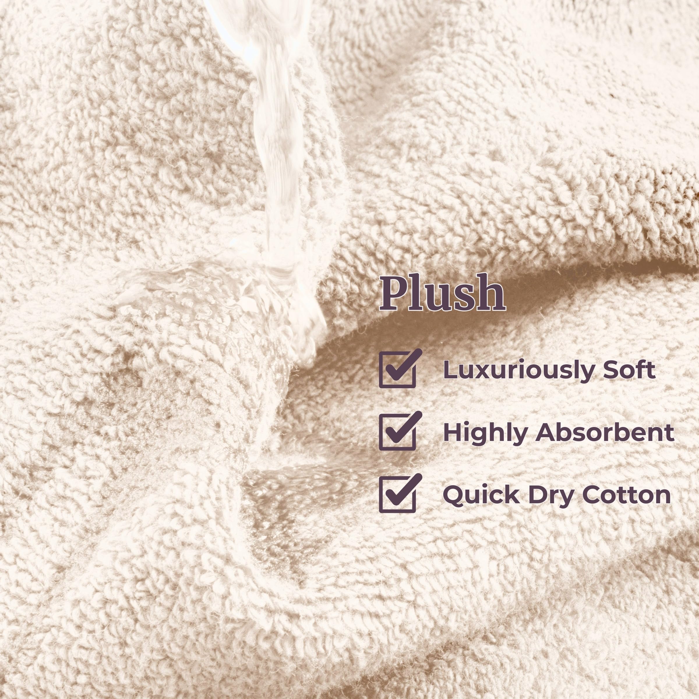 Lavish Home Juego de Toallas de baño de 6 Piezas, 100% algodón de 525 g/m², con 2 Toallas de baño, 2 Toallas de Mano y 2 paños de Lavado, sábanas absorbentes para baño, Ducha, Gimnasio, SPA y