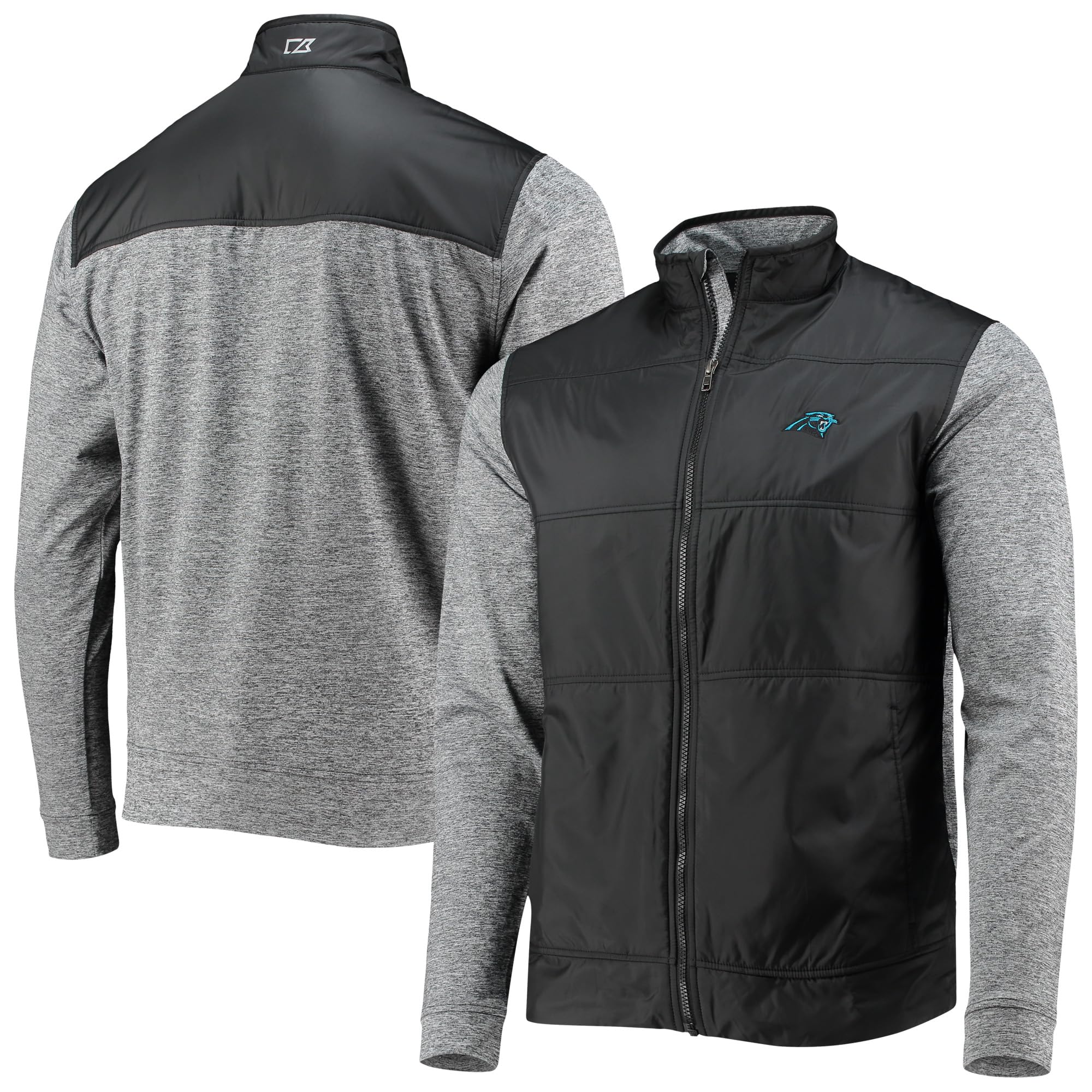 Cutter & Buck Men's Black Carolina Panthers Stealth Drytec Quarter-Zip Jacket