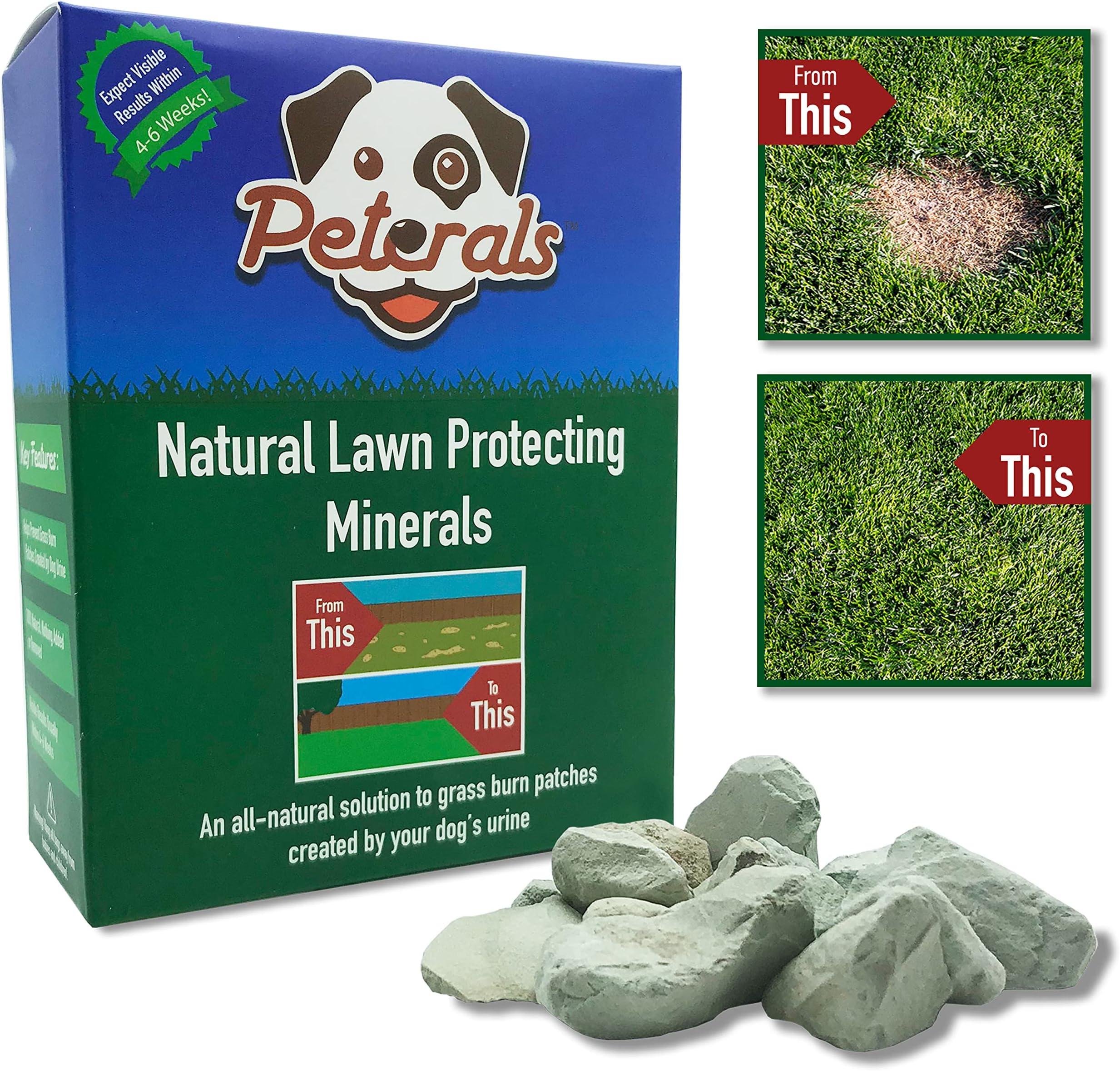 200 Grams - Natural Mineral Rocks to Prevent Lawn Grass Burn Yellow Patches from Dog Urine