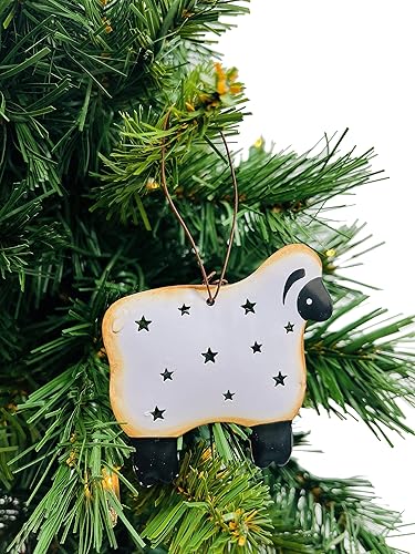 Miniatura 2 de The Legend of The Lamb - Adorno colgante de metal para árbol de Navidad, juego de ovejas para bebé con paquete de tarjetas de historia