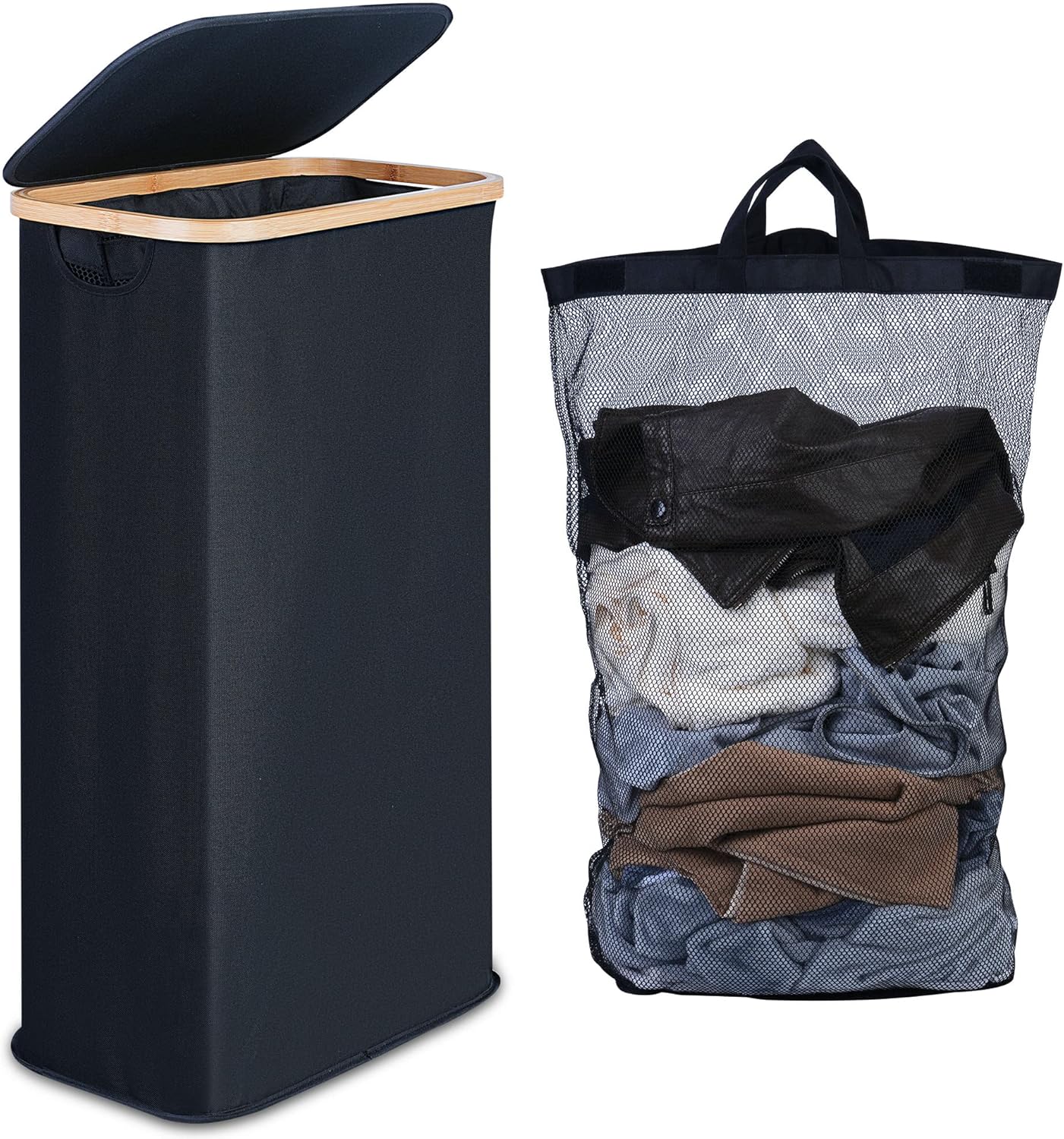 efluky Slim Laundry Basket with Lid, Narrow Laundry Hamper