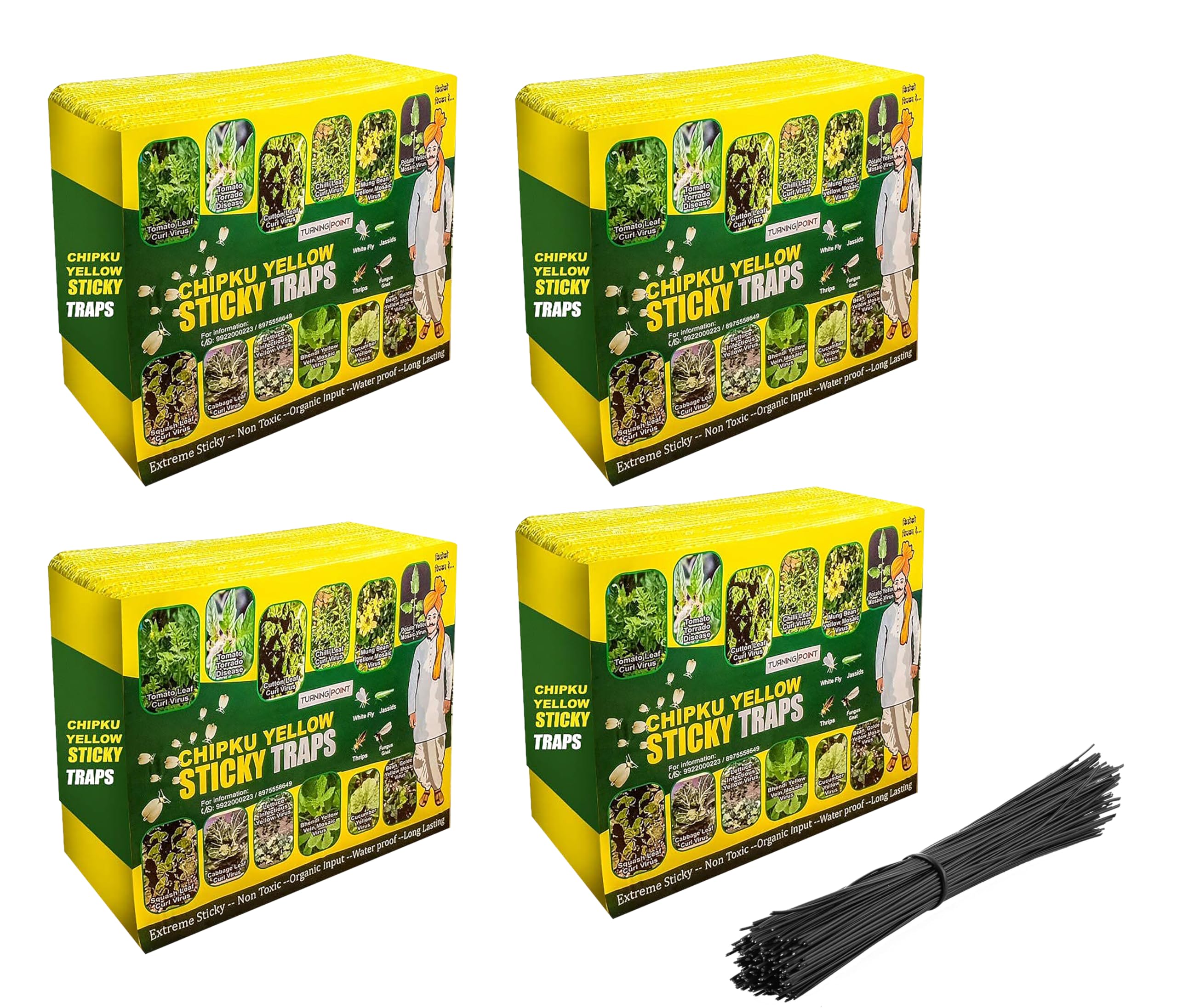 A5 Yellow Sticky Trap for Insects Pack of 100 Sheets| for Garden & Agriculture to Control Whiteflies, Aphids, Thrips, Jassids| Fly Catcher Insect Catcher Glue Trap for 100% Results