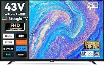 Amazon | FPD 43V型 FHD スマートGoogle TV ダブルチューナー 音声 Amazon | FPD 43V型 FHD スマートGoogle TV ダブルチューナー 音声