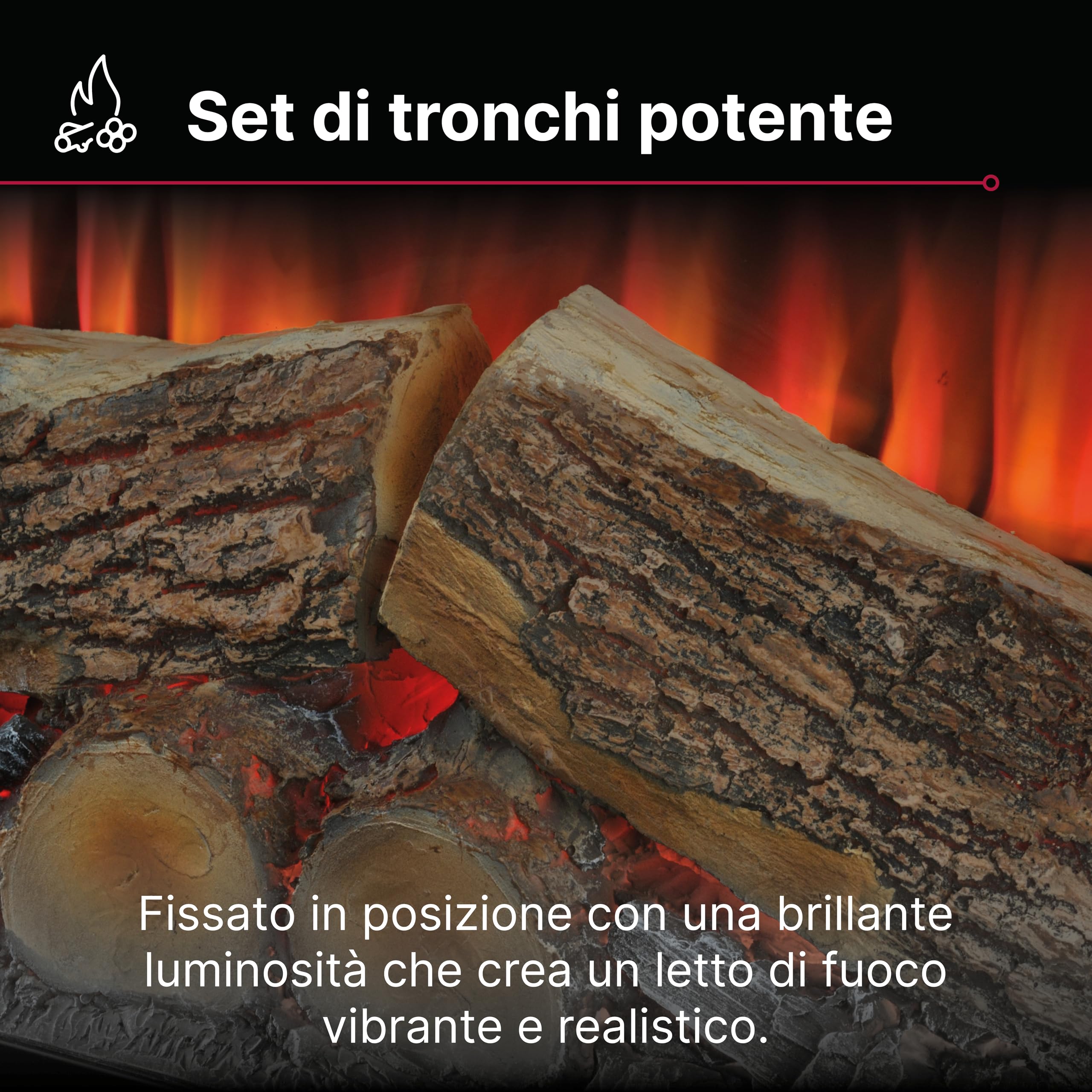Dimplex Spark 26" Camino Elettrico da Incasso Camino Elettrico da Parete con Termoventilatore 2 kW Effetto Fiamma LED Optiflame, Velocità e Luminosità Regolabili Incluso Timer e Telecomando