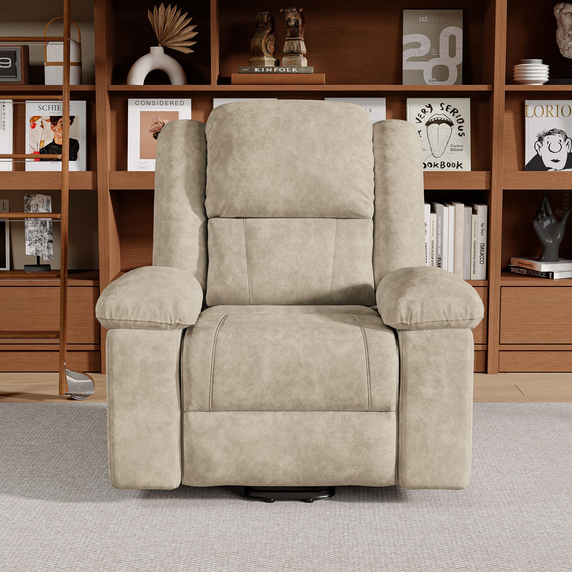 LIVLUX Fauteuil de Massage électrique, Fauteuil releveur électrique avec Fonction Massage et Chaleur, avec Poches latérales et Repose-Pieds Extensibles, canapé de Relaxation inclinable (Beige)