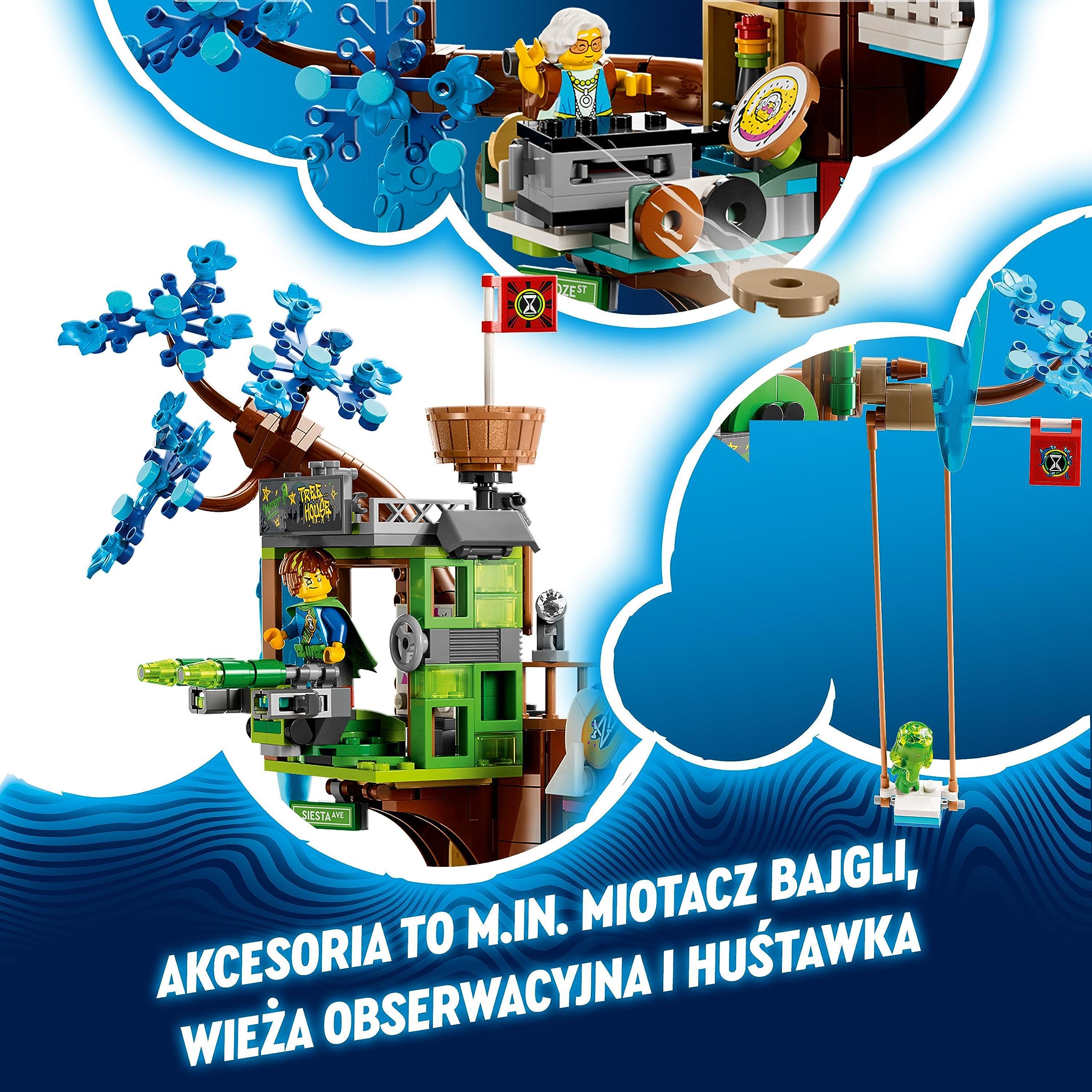 LEGO DREAMZzz Fantastyczny domek na drzewie, Model do Zbudowania na 2 Sposoby z Minifigurkami pani Castillo, Izzie, Mateo i Nocnego Łowcy, Fajna Zabawka i Prezent dla Dziecka, 71461