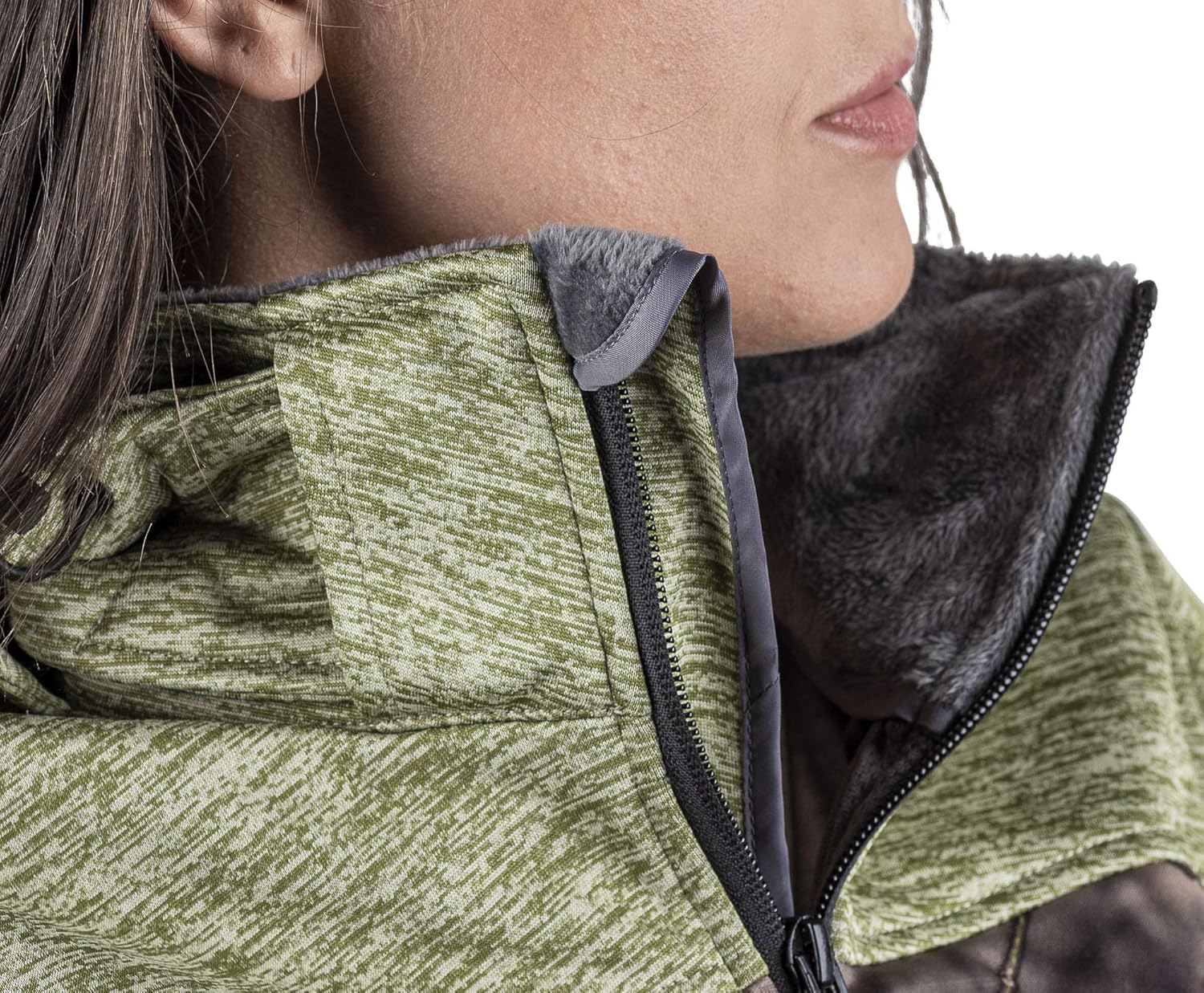 TrailCrest Women's Softshell Hooded Jacket - Super Soft Plush Coral Fleece Lining - Mossy Oak Camo Patterns - Image 4