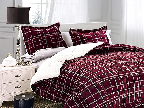 Elegant Comfort Juego de edredón reversible de 2 piezas de microgamuza de microvisón con respaldo de sherpa de alta calidad y plumón alternativo de disponible en Yaxa Colombia