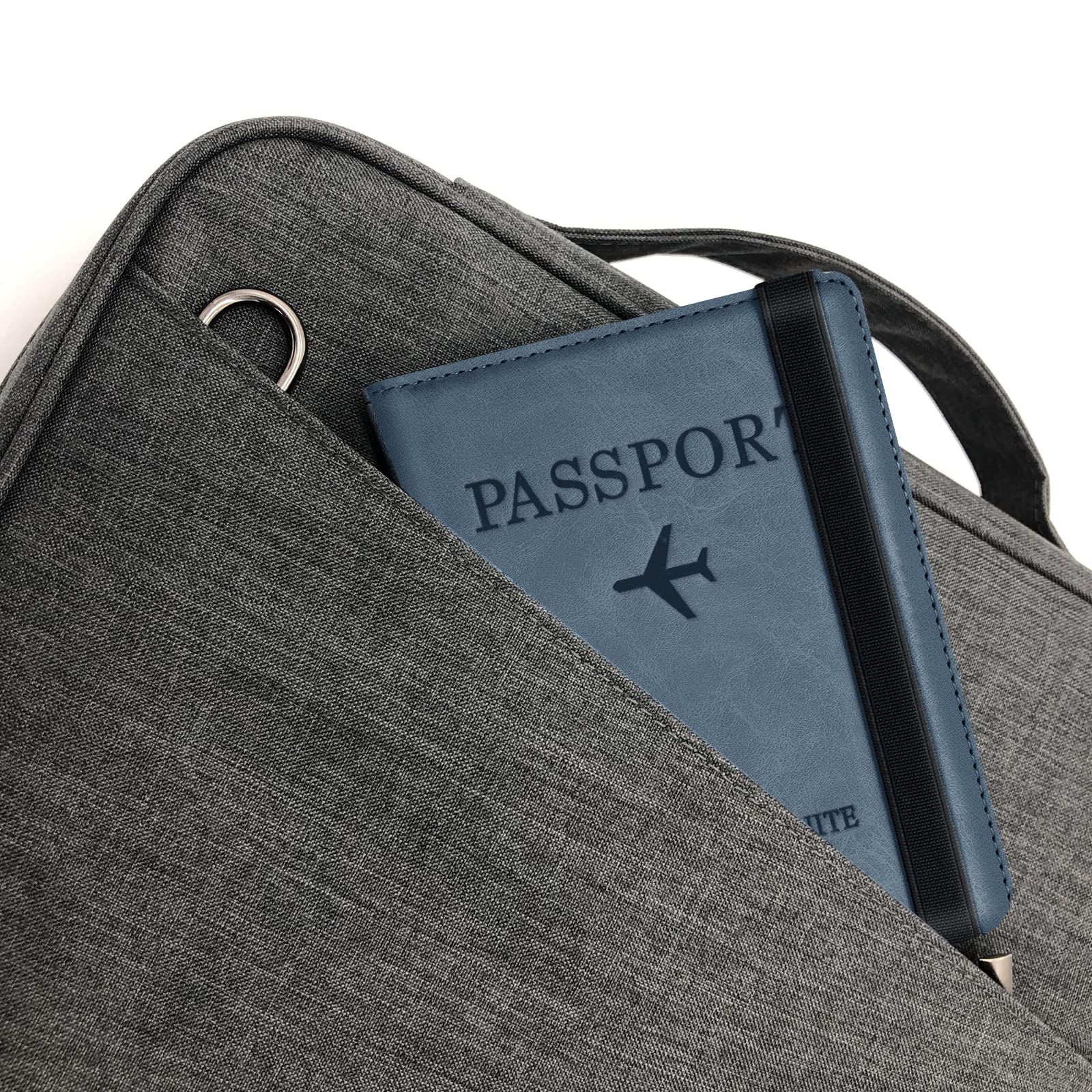Paszport Etui, RFID Etui Ochronne na Karty Kredytowe Paszport, Dowód osobisty i Dokumenty Podróżne, Akcesoria Podróżne/Organizator Podróży, Wielokomorowy Portfel Zapinany na Zamek (Niebieski)