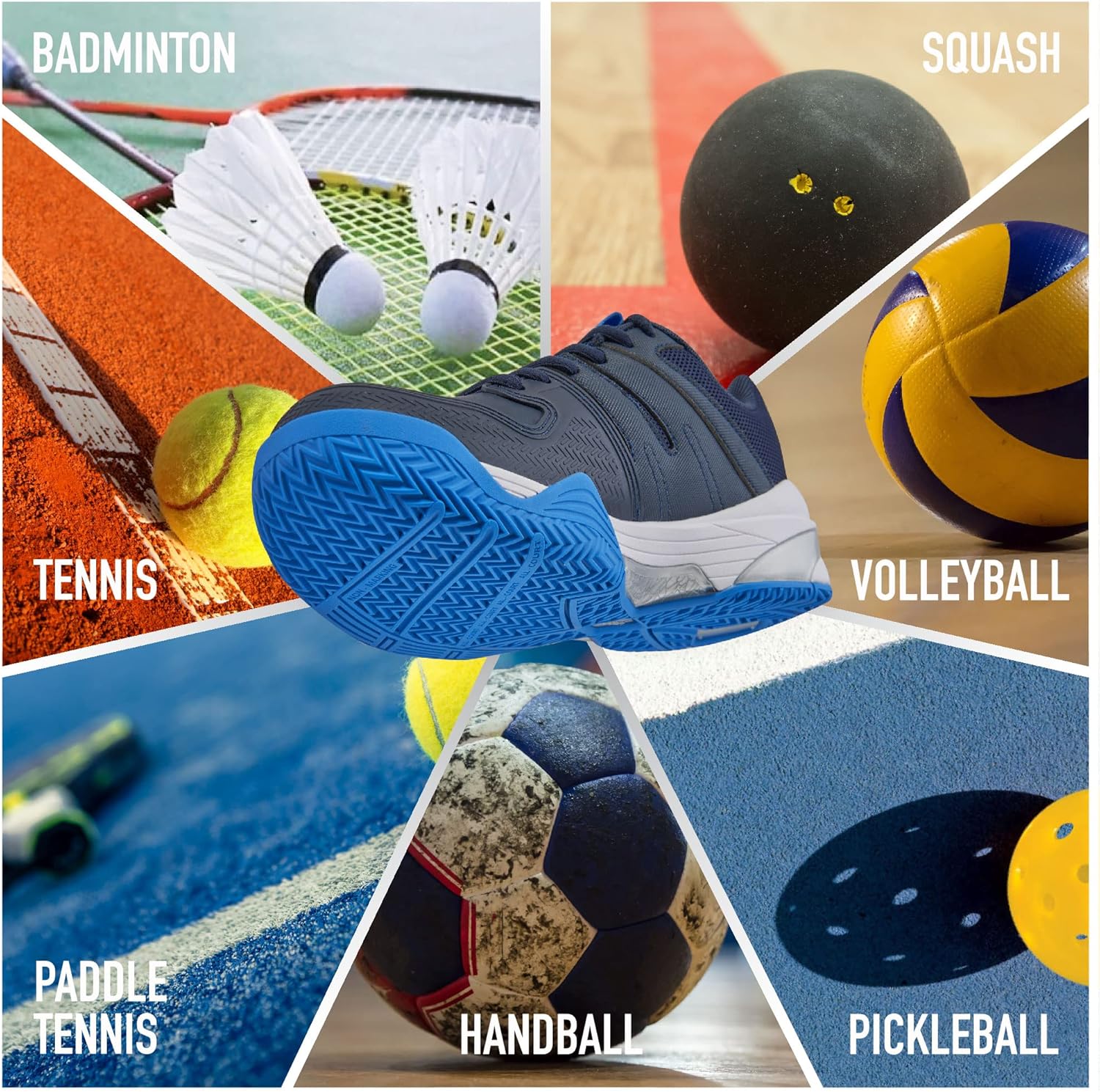Teuton AC1- All Court - Versatile Sports Shoes for Squash, Tennis, Padel, Pickleball, Handball - Ideal for Hard Surfaces, Synthetic Courts, and Sand Play.