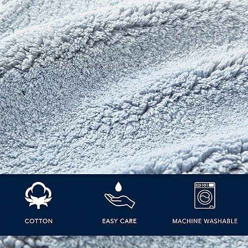 Miniatura 3 de Nautica - Alfombras de baño, alfombra de baño de algodón suave y absorbente, decoración moderna de baño (azul penistón, 2 piezas)